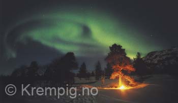 Bål og nordlys. Alta