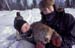 Bever fanga under isen. Alaska
